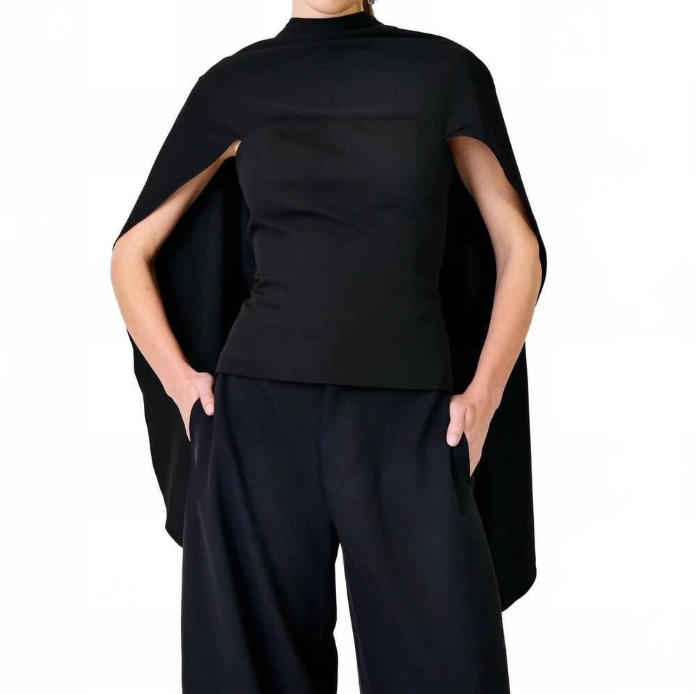 NEW LINE AND DOT scout drape top in black